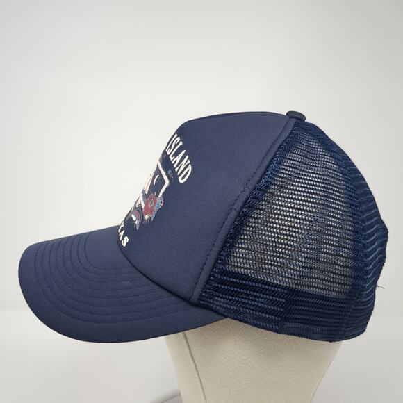 S. Padre Island Texas Snapback Trucker Hat Blue One Size Attractive Headwear - Picture 3 of 10